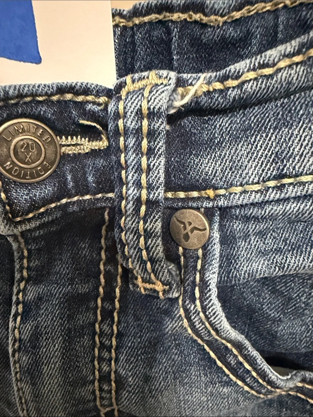 Wrangler 20X Kids Blue Denim Jeans - 7 Slim
